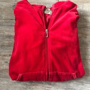 Juicy Couture Bright Red Velour Hoodie